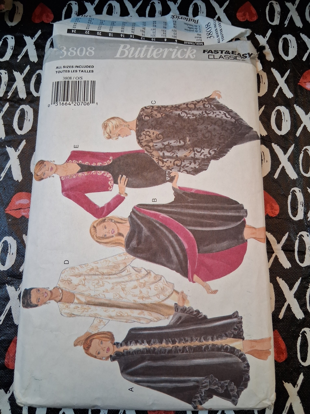 Butterick Women's Black and Magenta Cape Sewing Pattern - Elegant Fiber Arts